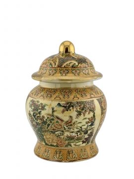 Porcelain Potiche Jimaguas, 6" Gold (43654)